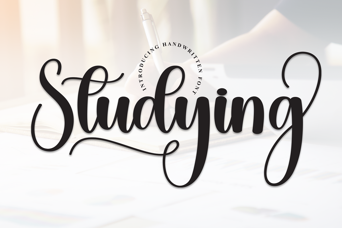 Studying | Script Font, a Handwritten Font by Scratchones (Photo 1 of 9)