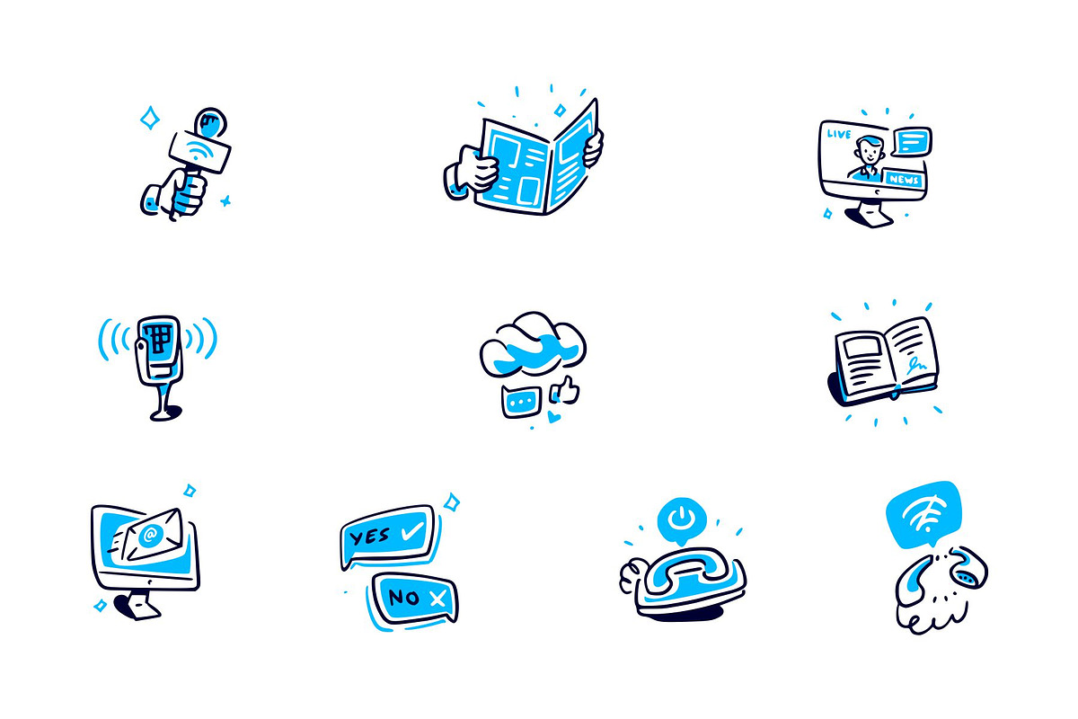 Communication Icon Doodle Vol 2, an Object Graphic by SLAB! Design (Photo 3 of 3)