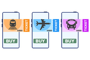 Cell phones with online applications, a Transportation Illustration by Vectorbuum