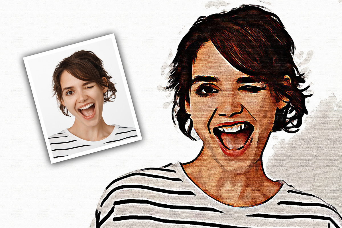 Cartoon Brush Painting Effect, an Action Add-On by DesignCave (Photo 2 of 5)