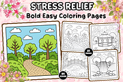 Bold Easy Stress Relief Coloring, a Decorative Illustration by Design Station (Thumbnail 1 of 4)