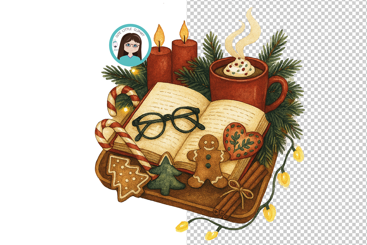 A Cozy Christmas Watercolor Collecti, an Illustration by Cute Little Workshop (Photo 1 of 5)