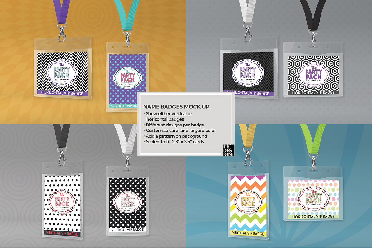 Name Badges with Lanyards Mockup, a Cups & Container Mockup by INCDesign (Photo 2 of 7)