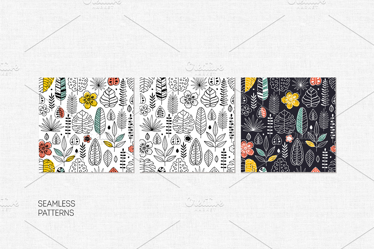 Tropical leaves, a Decorative Illustration by adehoidar (Photo 2 of 5)
