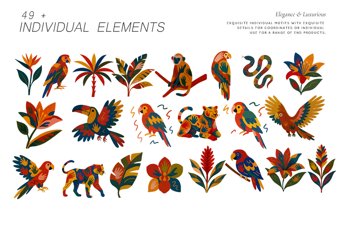 Jungle & Wildlife Abstract Folk Art, a Wallpaper Graphic by Luiz da Rolt Grathwohl (Photo 5 of 10)