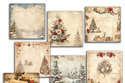 Vintage Christmas Digital Paper, a Seasonal Illustration by Vasmila (Thumbnail 5 of 6)