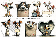 Quirky Valentine Dog Clipart, an Illustration by OK Design (Thumbnail 2 of 6)