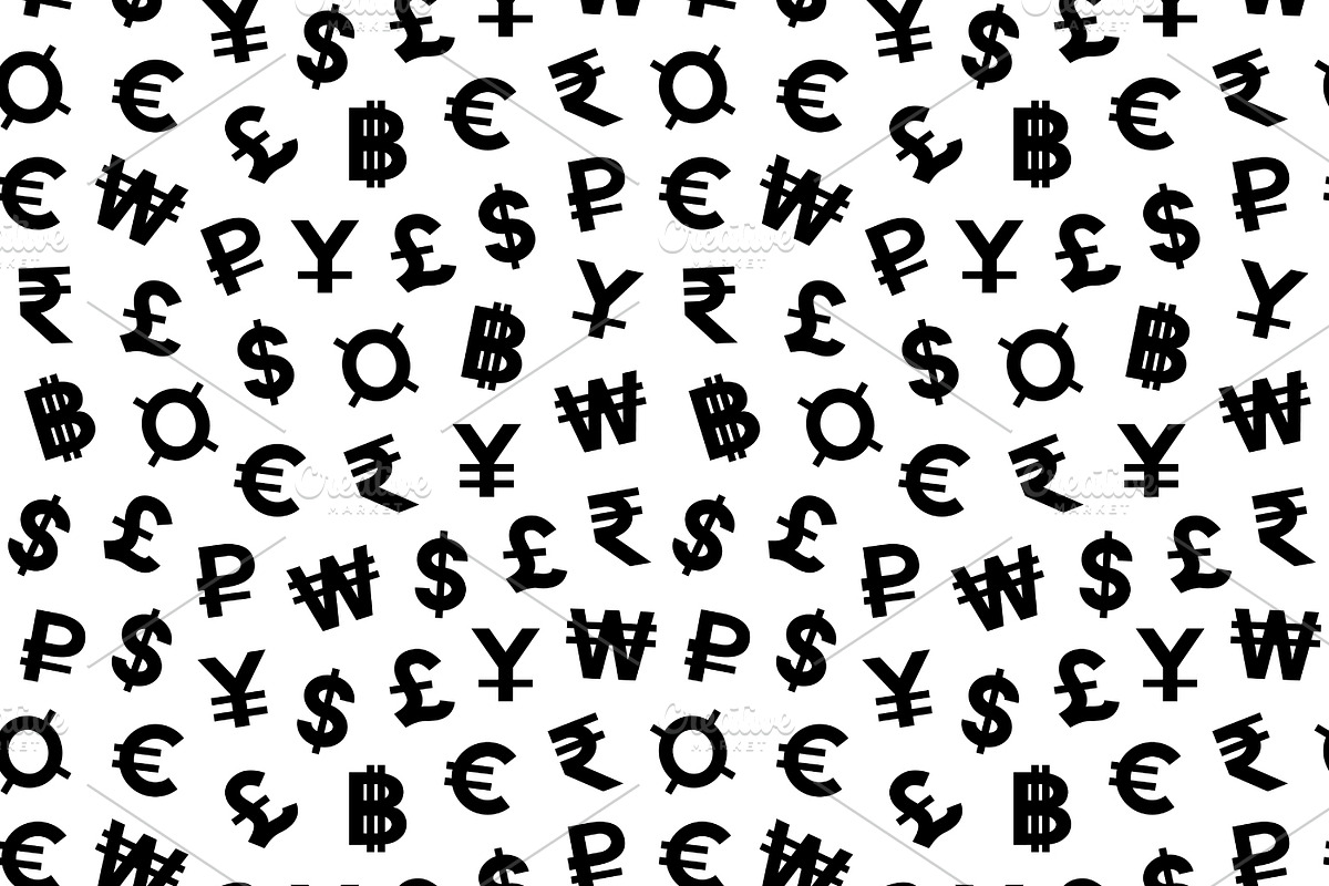 2 Seamless Patterns with Currencies, a Pattern Graphic by Absent A (Photo 2 of 2)