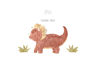 Baby DINOSAURS Watercolor Clipart