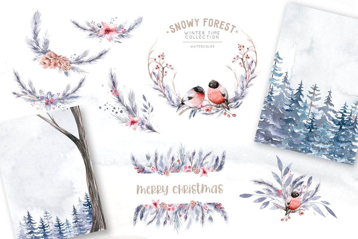 70% off Watercolor Christmas Bundle, an Animal Illustration by Peace ART (Photo 15 of 37)