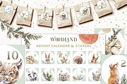 Woodland Advent Calendar & Stickers, a Stationery Template by Cat In Colour (Thumbnail 1 of 4)