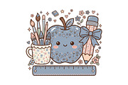Back to School PNG, a Seasonal Illustration by CraftArtStudio (Thumbnail 1 of 4)