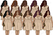 Fashion Girls Clipart, a Person Illustration by GlamArtZhanna (Thumbnail 5 of 5)
