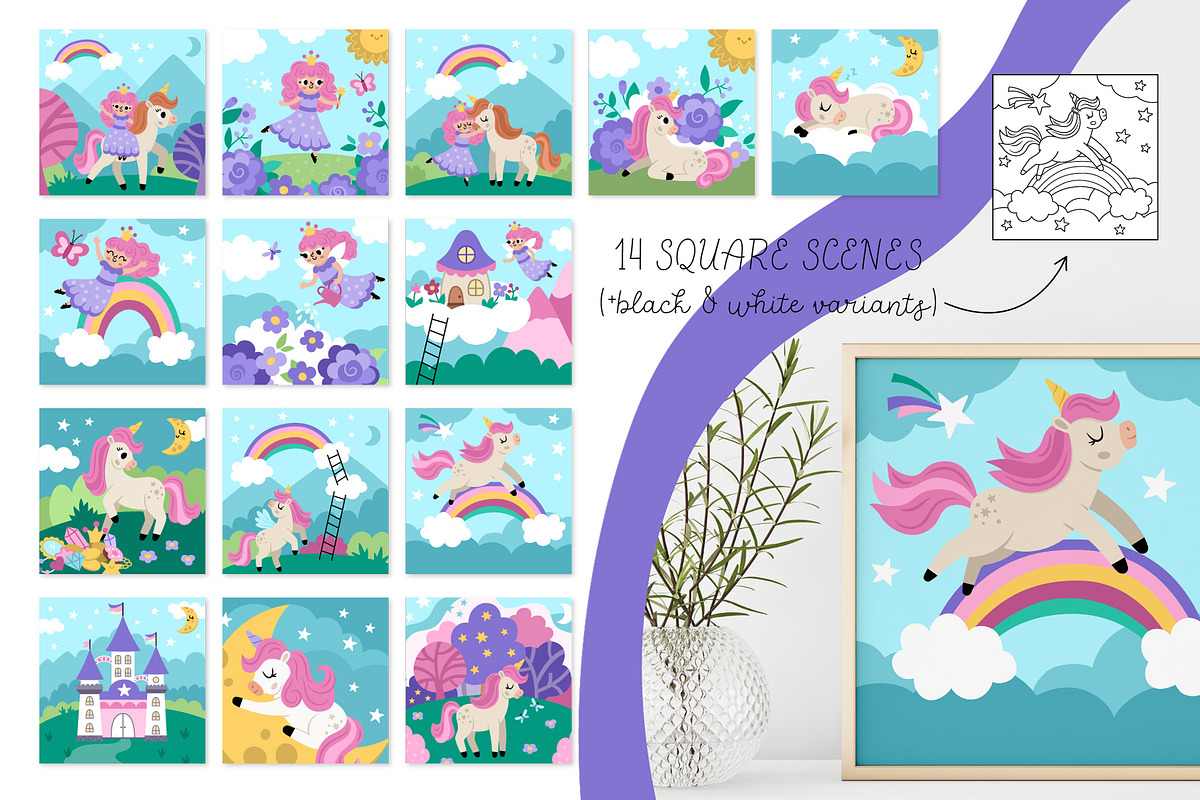 Unicorn fantasy clipart and designs, an Animal Illustration by Lexi Claus (Photo 4 of 9)