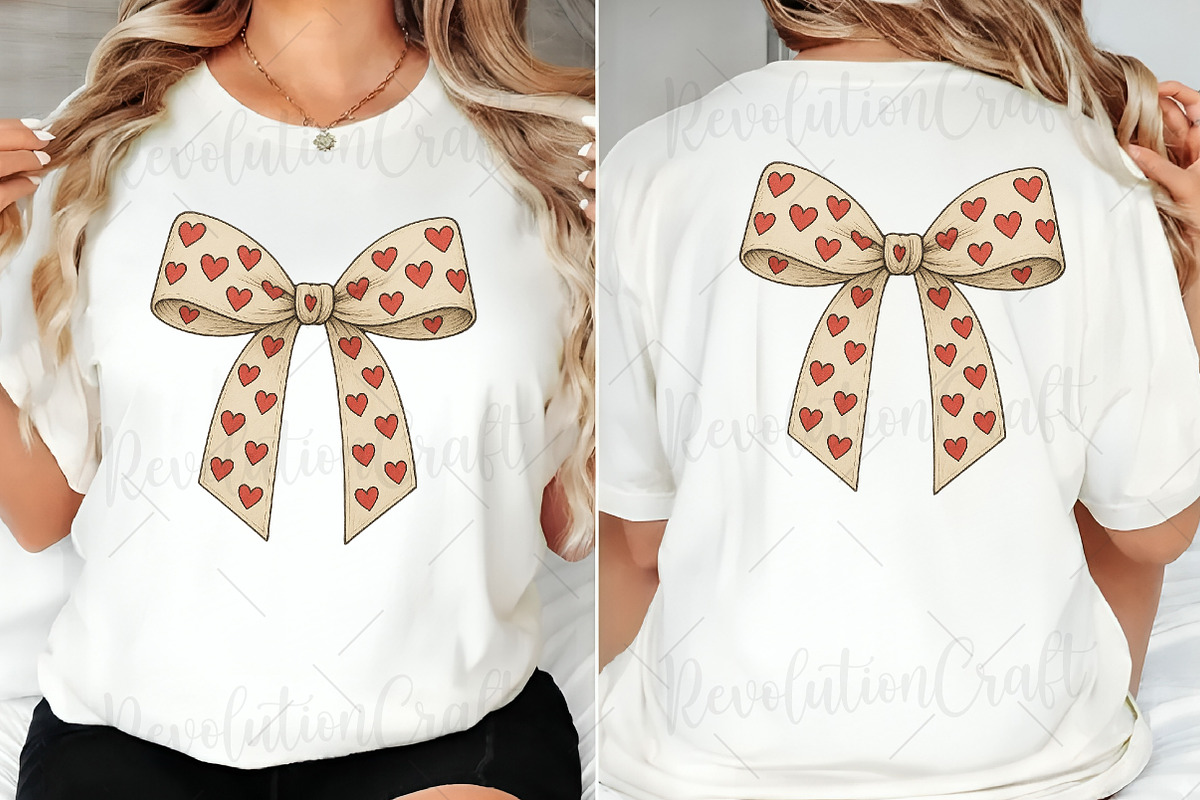 Hearts Coquette Valentine's Bow Png, an Illustration by OK Design (Photo 1 of 4)