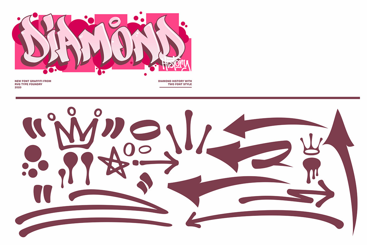 Diamond History Graffiti (font duo), a Blackletter Font by Rvq Type Foundry (Photo 7 of 7)