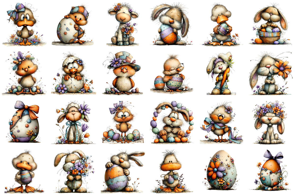 Whimsical Easter Clipart, an Illustration by designcity5 (Photo 2 of 5)
