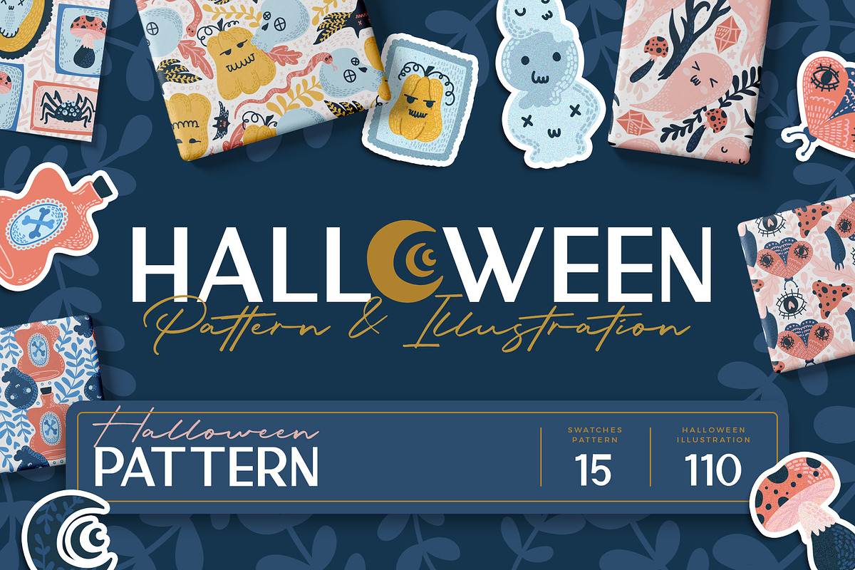 Halloween Pattern & Illustration, a Pattern Graphic by KetteCreate (Photo 1 of 10)