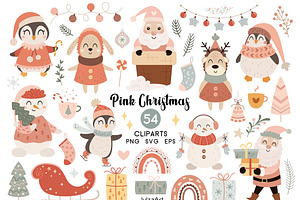 Pink Christmas Clipart