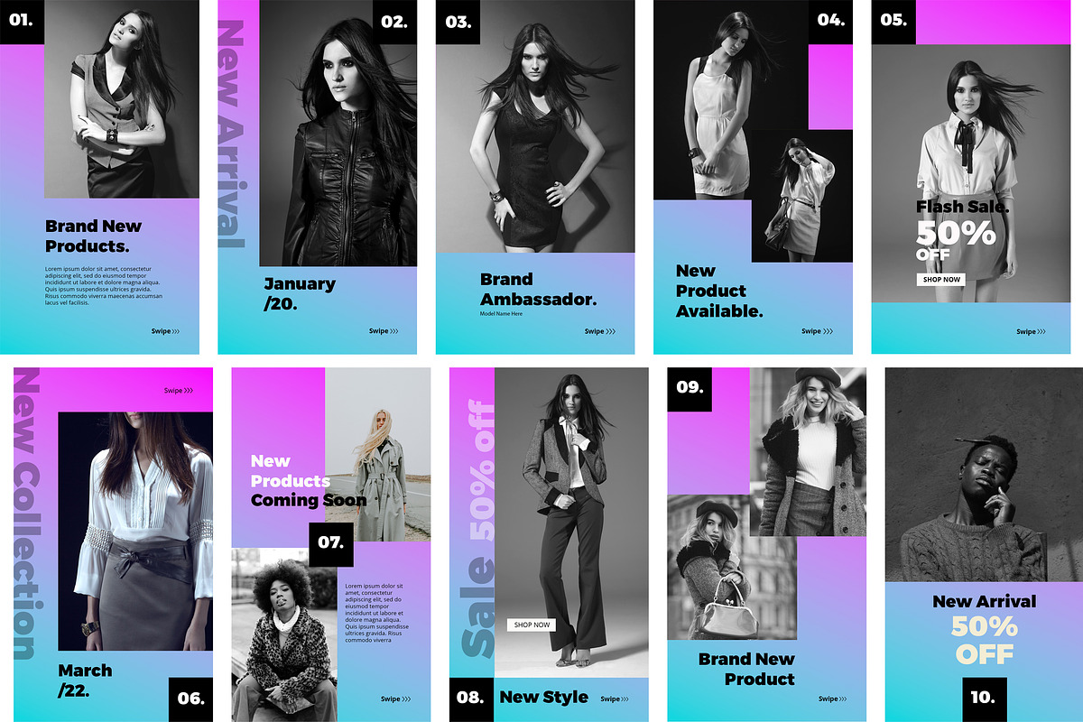 Fashion Black Gradient Social Media, a Social Media Template by Giant Design