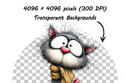 Whimsical Cat Birthday Clipart Set, an Illustration by one-touch (Thumbnail 14 of 16)