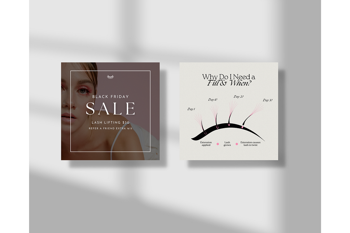 Lash Tech Template - Canva, a Social Media Template by TheTemplateTopia (Photo 3 of 10)
