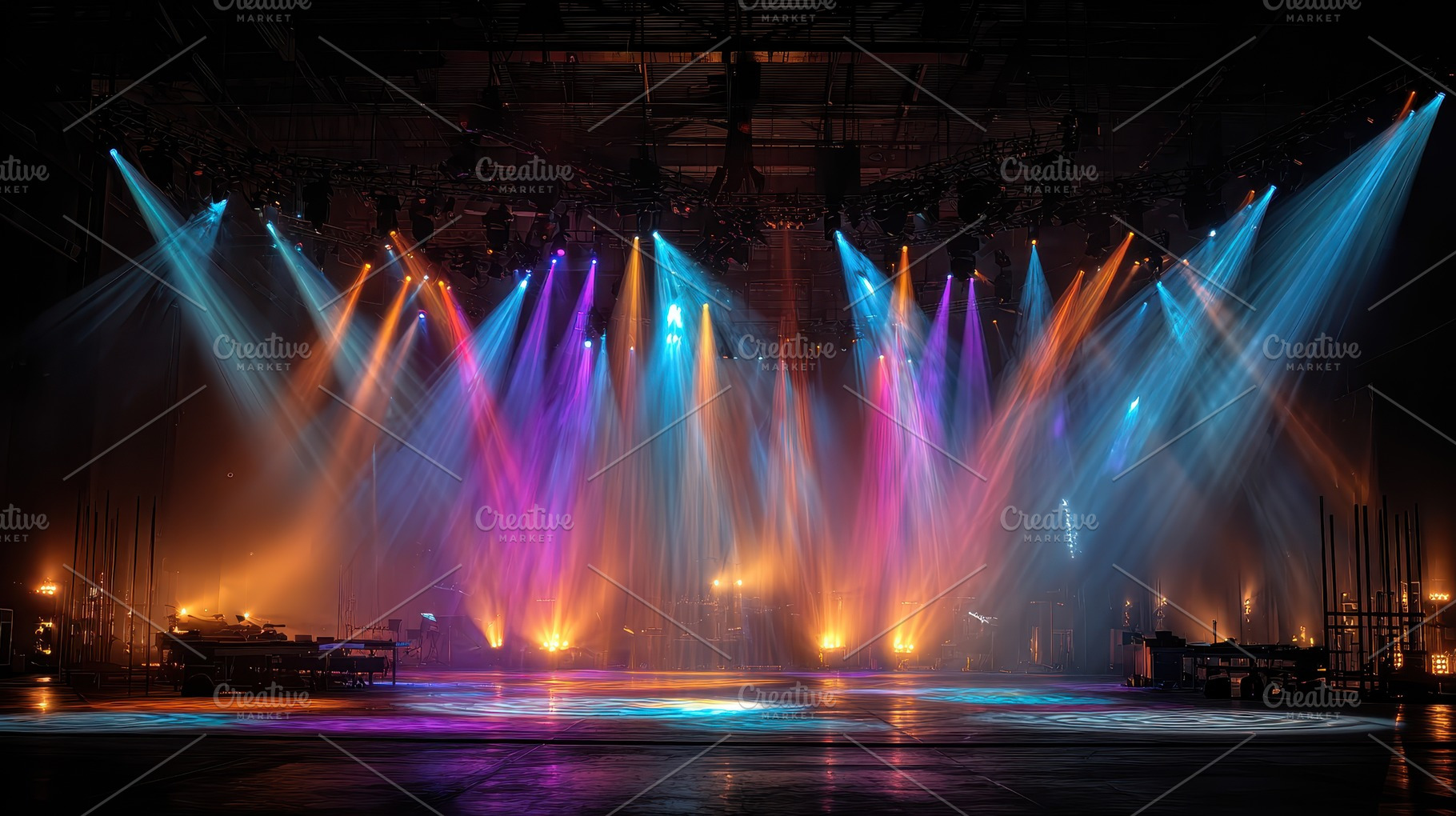 Colorful Stage Lighting Concert Venu, a Photo by Pixeness Studio