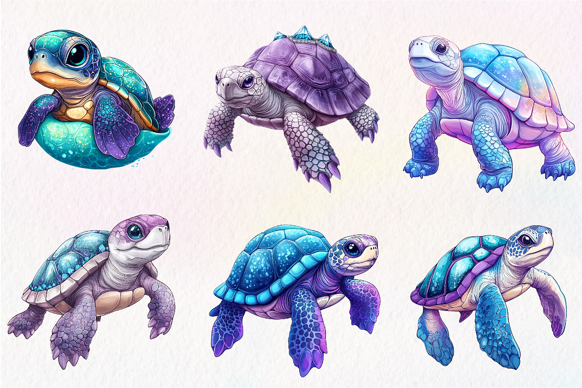 Beautiful Sea Turtles PNG Bundle, an Illustration by CreationArt (Photo 5 of 5)