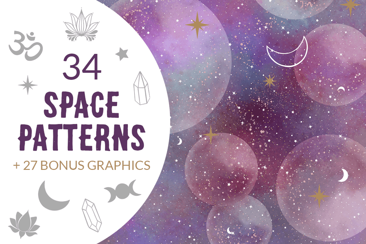 Galaxy Star Moon Patterns, a Pattern Graphic by Coral Antler (Photo 1 of 4)