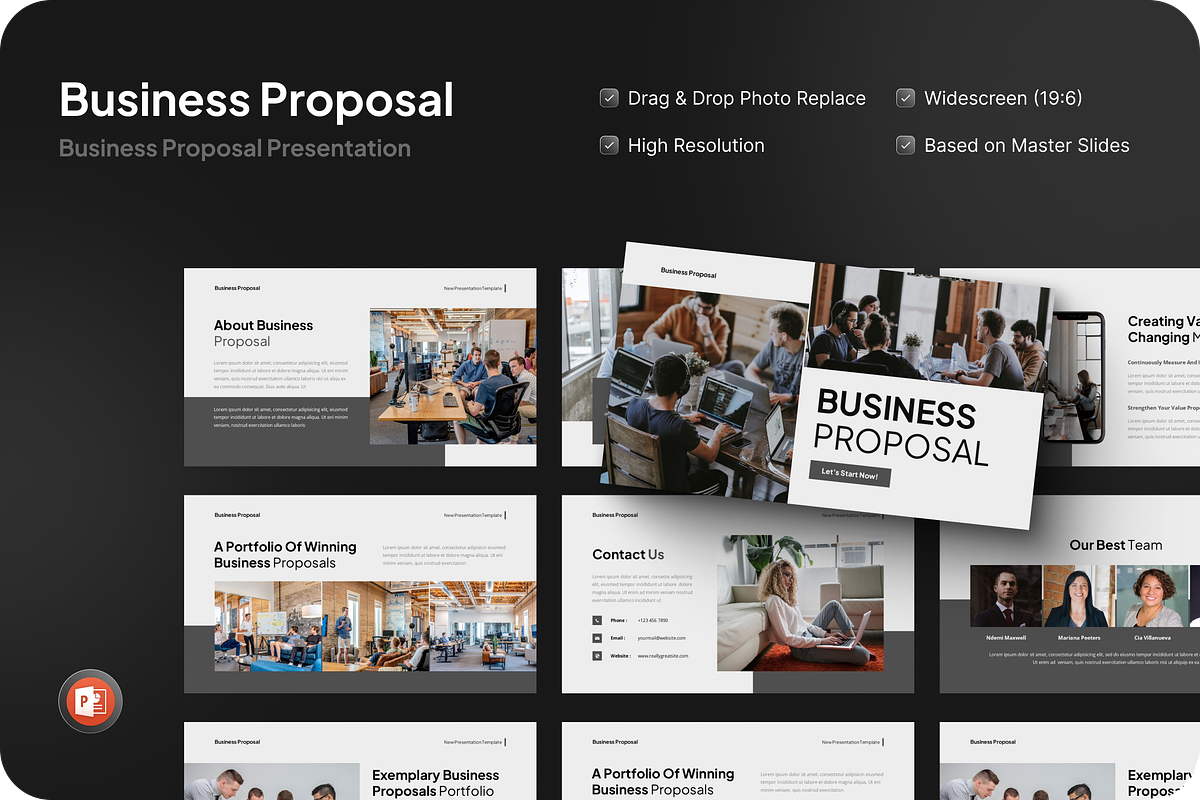 Business Proposal PowerPoint, a Presentation Template by SquidPixey (Photo 1 of 7)