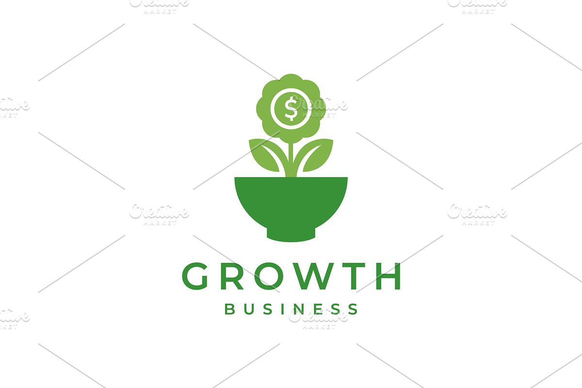 bowl with plant flower money logo, a Branding & Logo Template by devastd