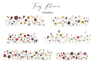 Tiny Flowers Pressed Floral Clipart