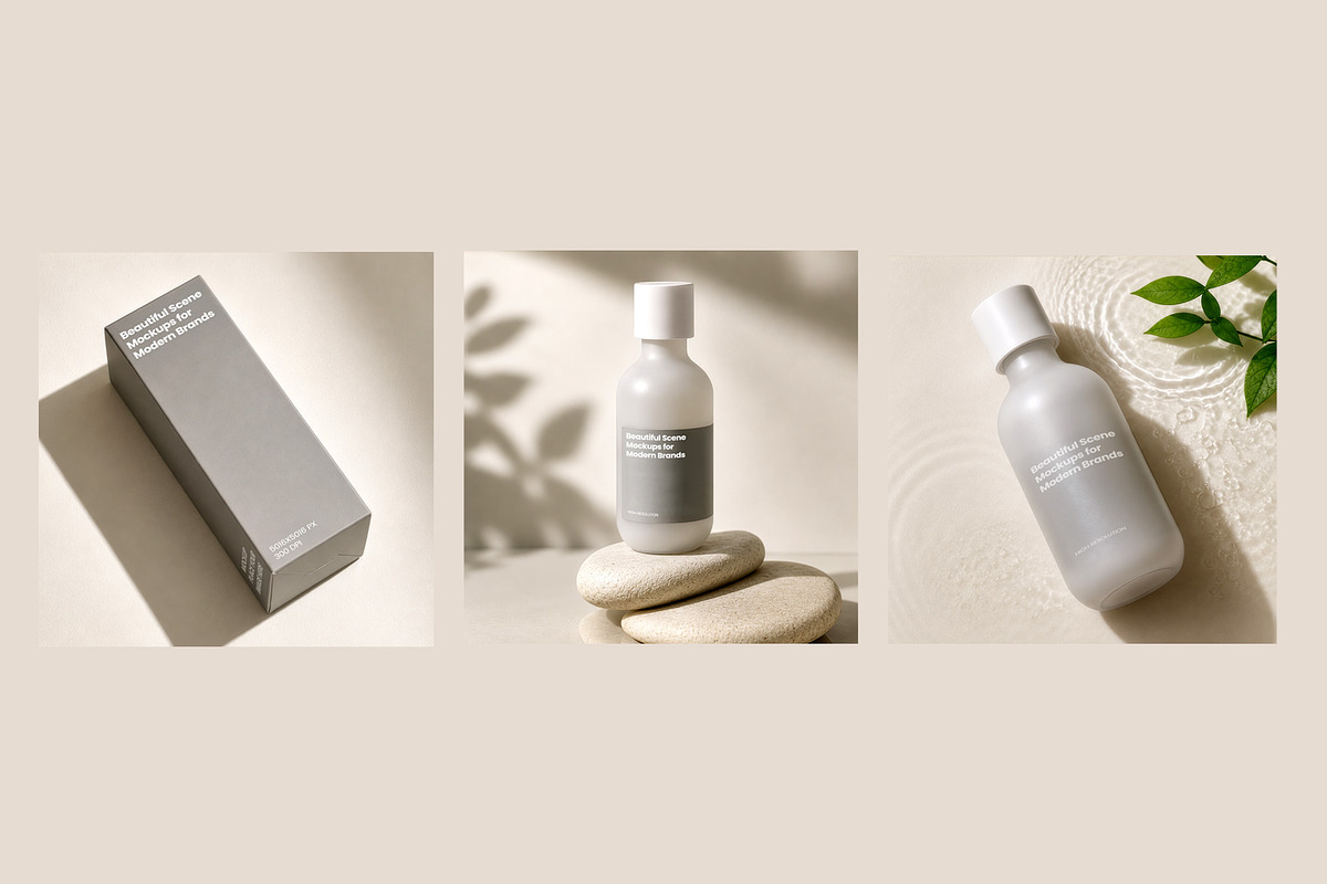 Cosmetic Bottle Mockup, a Packaging Mockup by We Design Everyday (Photo 2 of 5)