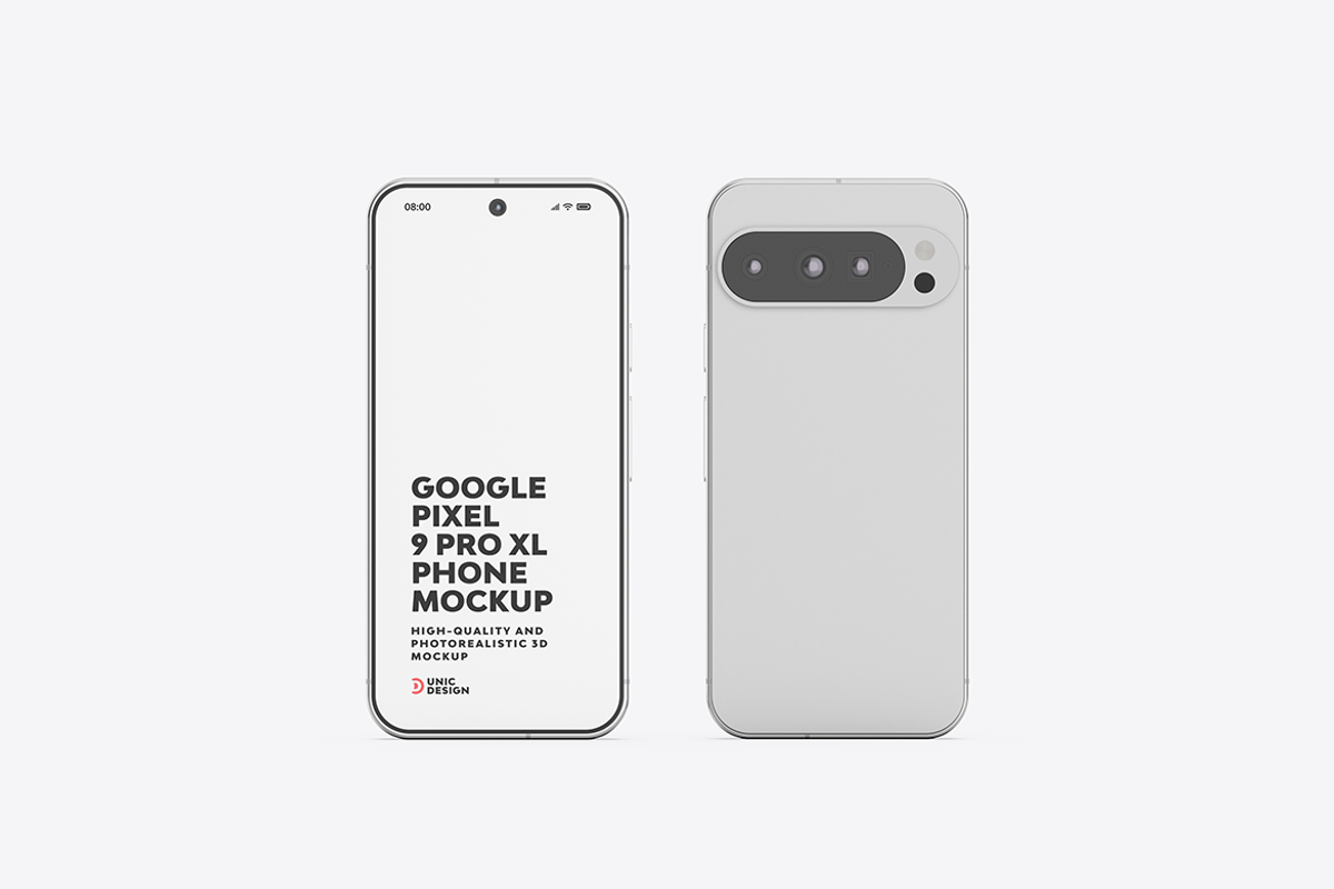 Google Pixel 9 Pro XL Phone Mockup, an Android Mockup by UnicDesign (Photo 13 of 21)
