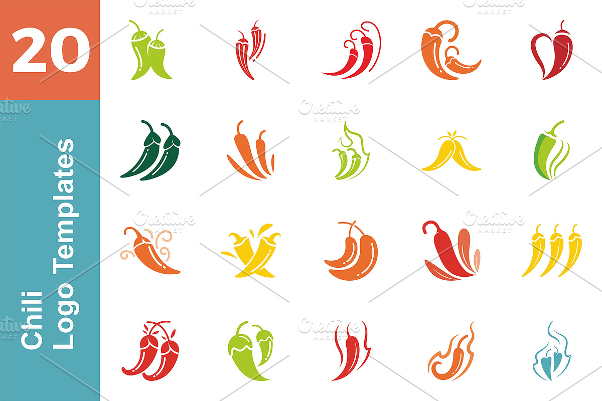 20 Logo Chili Templates Bundle, a Branding & Logo Template by Friendesigns (Photo 1 of 21)