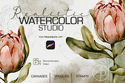 Real Watercolor Procreate Brushes, a Brush Add-On by AP Studio (Thumbnail 1 of 12)