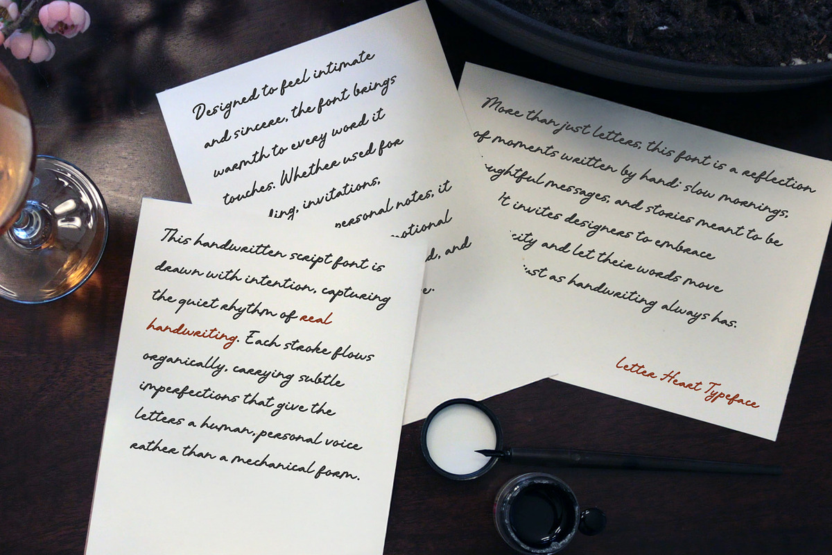 Letter Heart, a Handwritten Font by Nathatype (Photo 2 of 11)