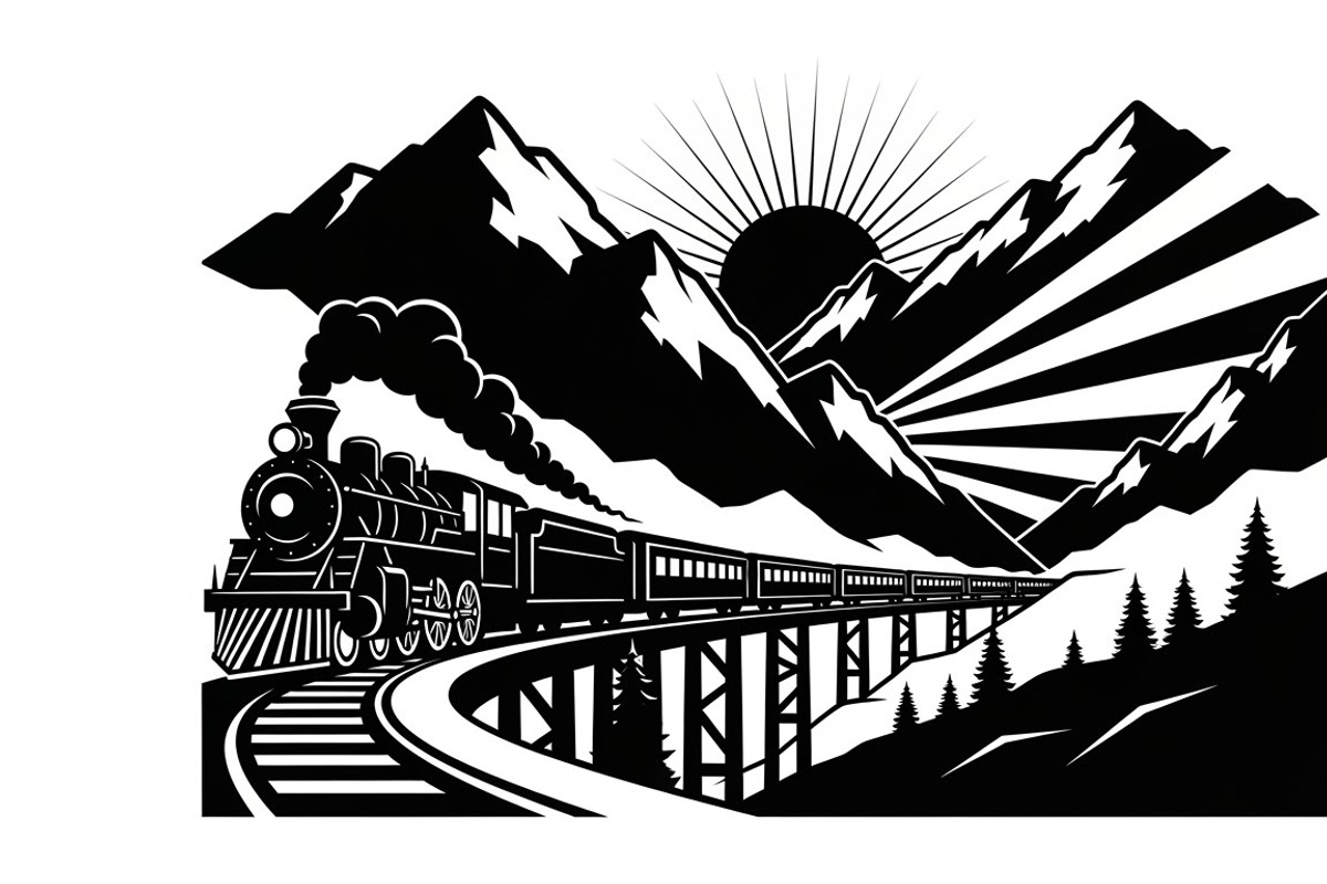 train transport silhouettes, an Illustration by Amazin_art (Photo 31 of 31)