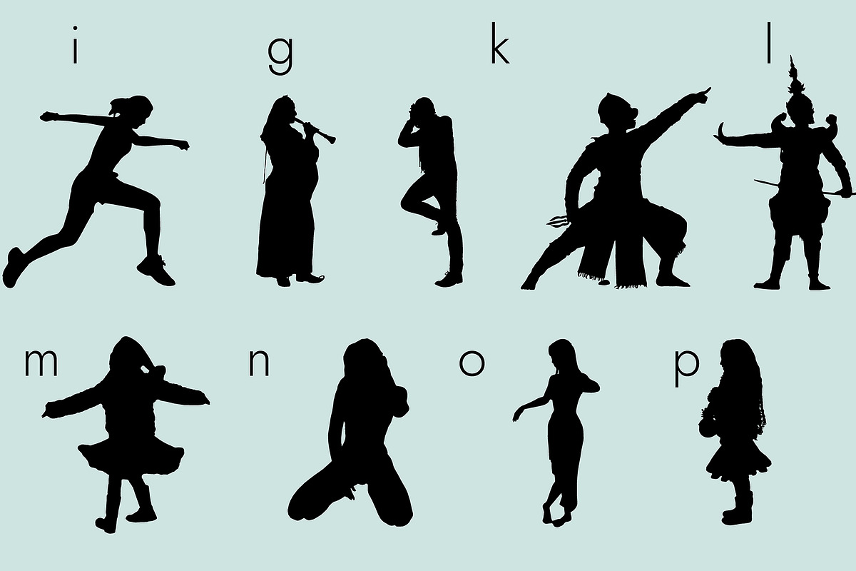 People Silhouettes Dingbats Font, a Symbol Font by Minimalartstudio (Photo 5 of 7)
