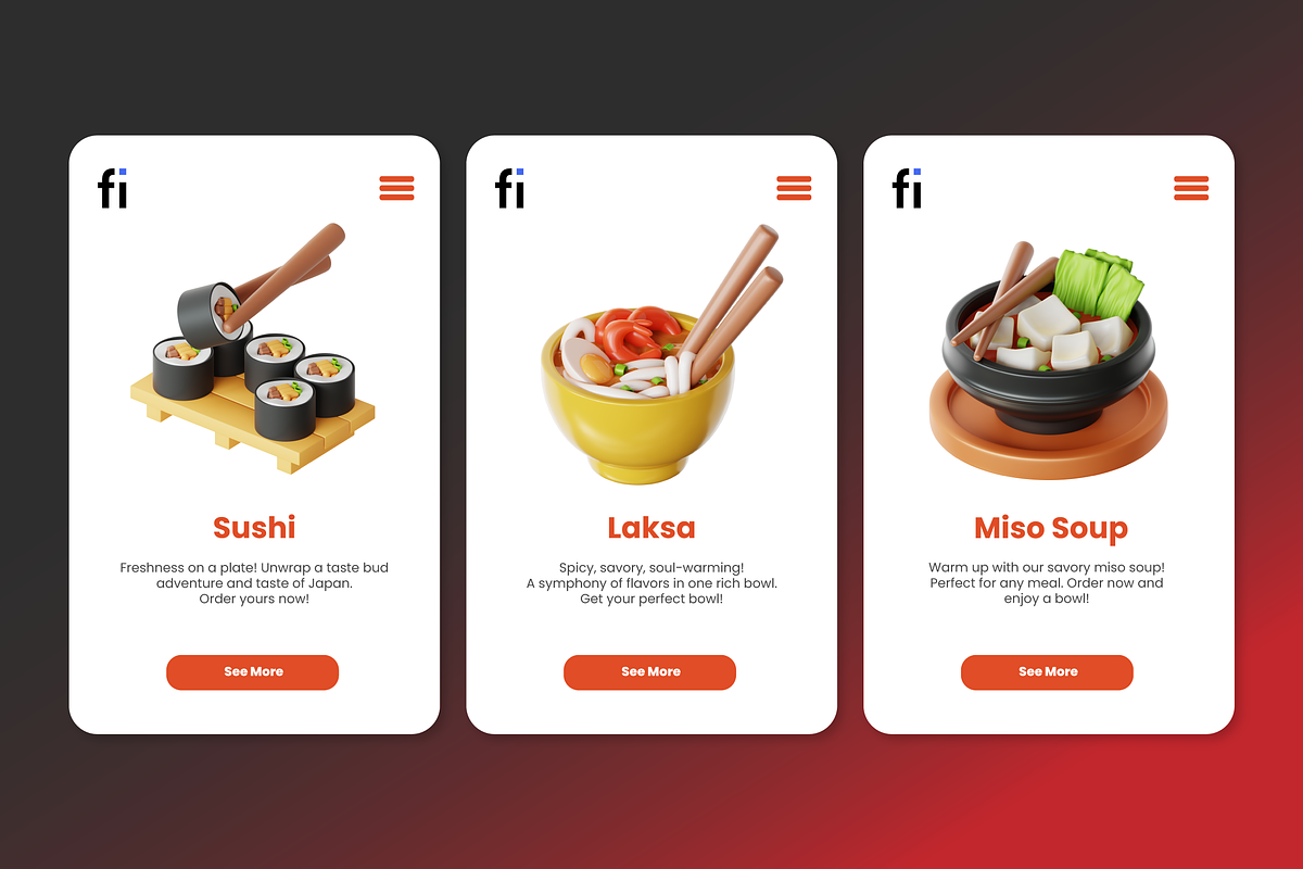 3D Asian Food Icon Set, a Food & Drink 3D Model by Flat Icons (Photo 5 of 8)