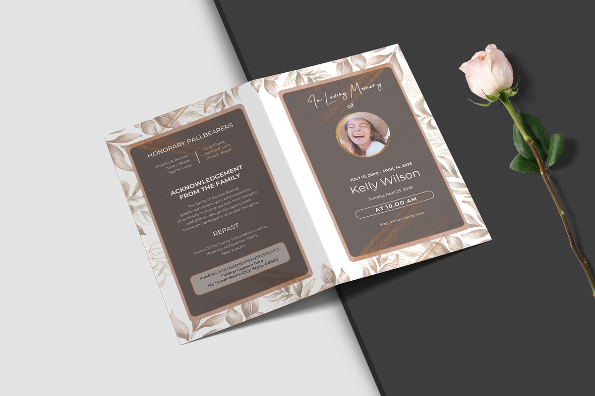 Funeral Program And Prayer Card, a Brochure Template by crazyOWL (Photo 2 of 8)