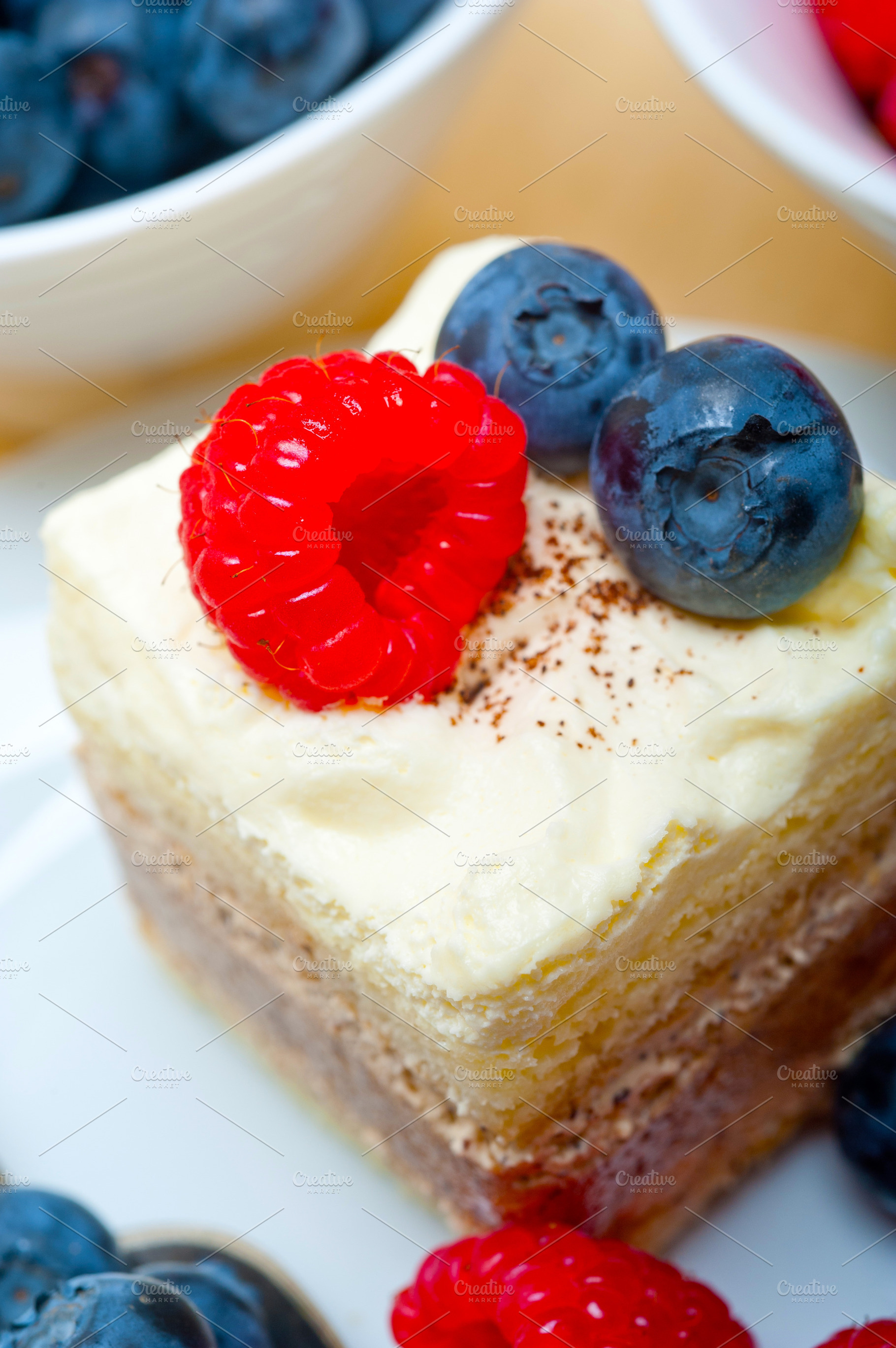 fresh raspberry and blueberry cake, a Food & Drink Photo by keko64