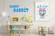 Cute Candy rabbit. Tshirt, PNG., an Animal Illustration by KENO Mascots (Thumbnail 3 of 4)