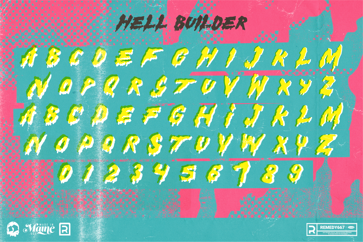 Hell Builder - 90's Teen Horror Font preview 3