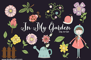 In My Garden .PNG Clip Art Set