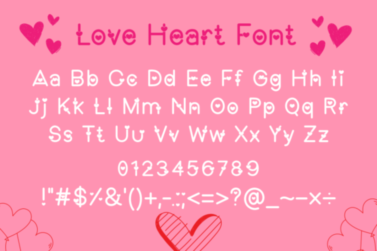 Love Heart Font, a Script Font by Cutie_Kate_Studio (Photo 15 of 16)