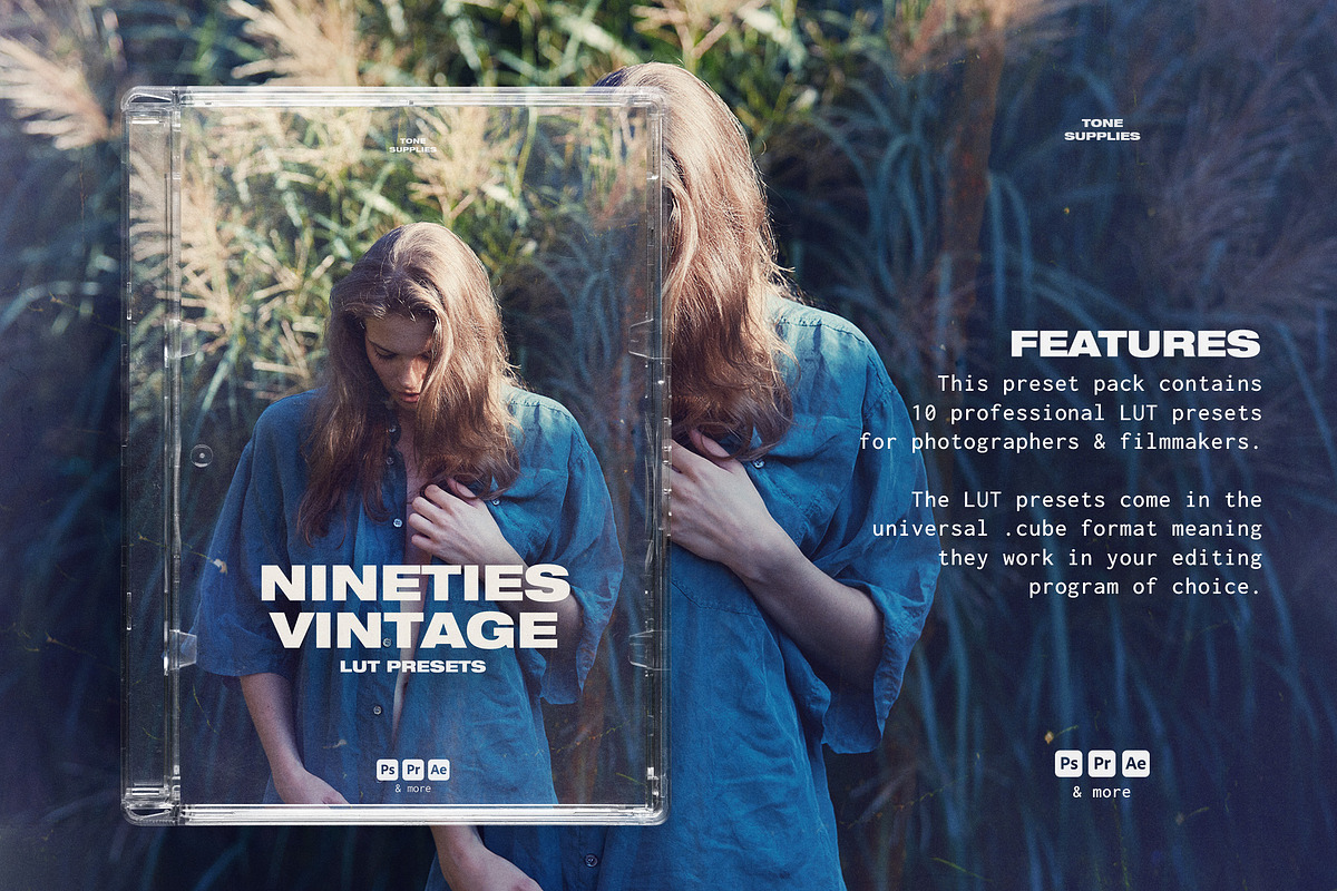 90's Vintage LUT Presets Photoshop, a Preset Add-On by TONE SUPPLIES (Photo 2 of 11)