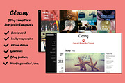 Cleany - Blog/Portfolio Template, a Bootstrap Template by themeMatch (Thumbnail 1 of 3)