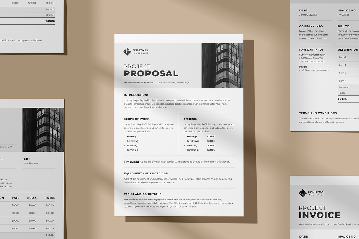 Business Proposal, Invoice Template