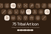 Tribal Art Icon Set, an Outline Icon by Prosymbols (Thumbnail 1 of 7)